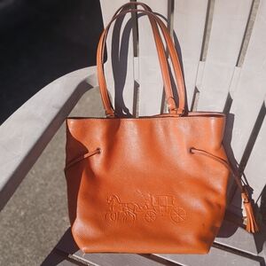 Coach Pebbled Leather Andy Horse Carriage Embossed Tote CA200